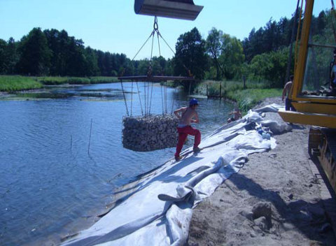 Gabiony - prace w Elektrowni w Jastrowiu